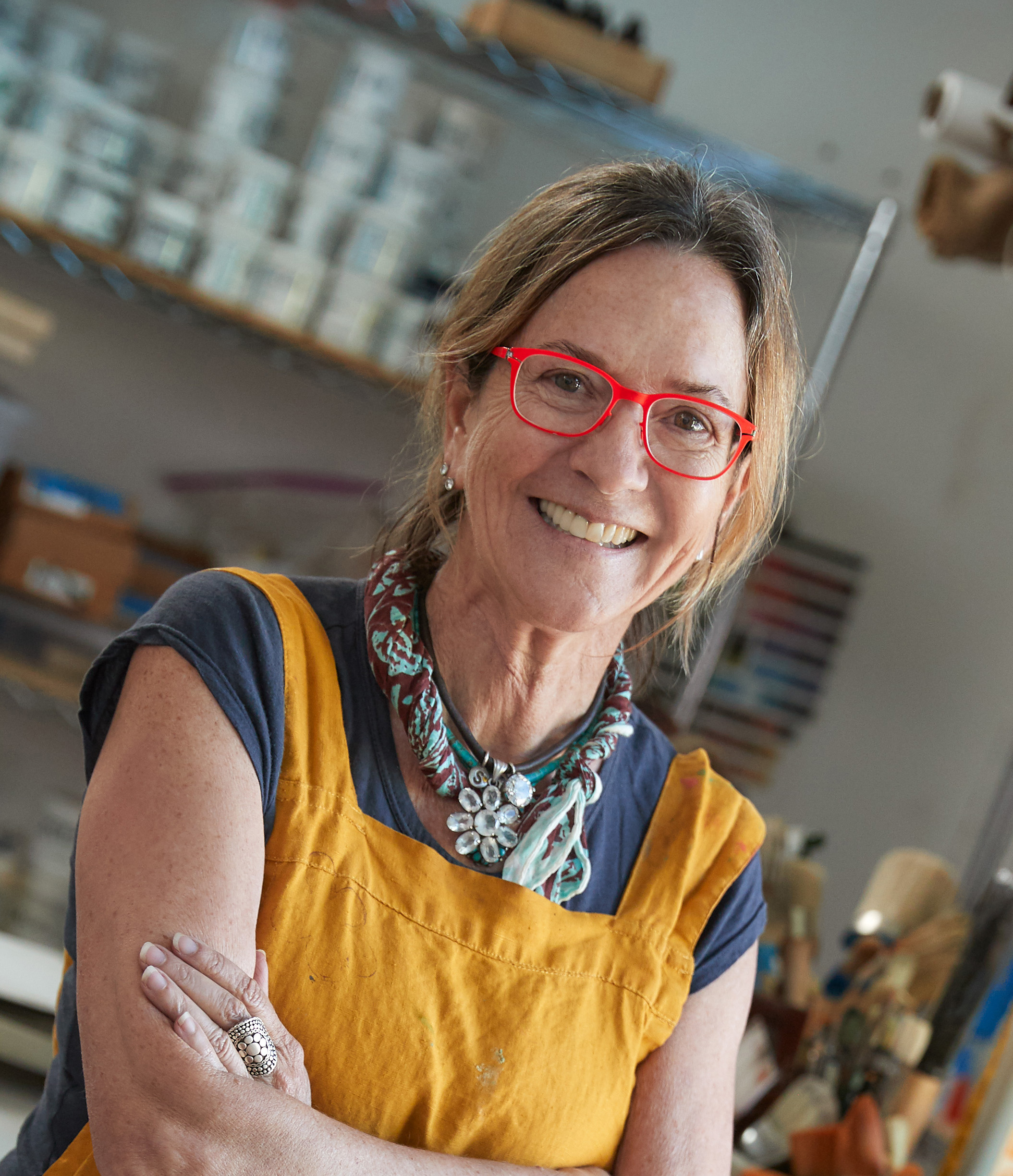 Portrait of artist Stacy Phillips at her studio in Salt Lake City Meet Stacy Phillips, instructor of Building Layers workshop